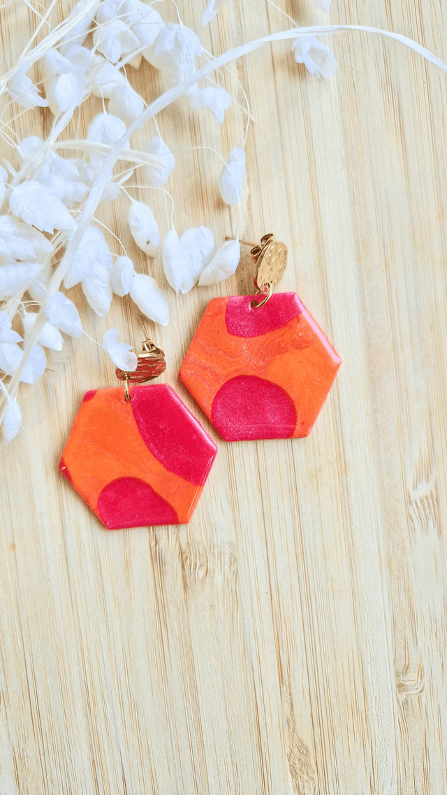 Bubble Pop - Boucles d'oreilles en pâte polymère et résine.