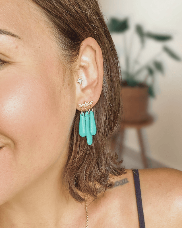 Élancée - Boucles d'oreilles en pâte polymère et résine. 