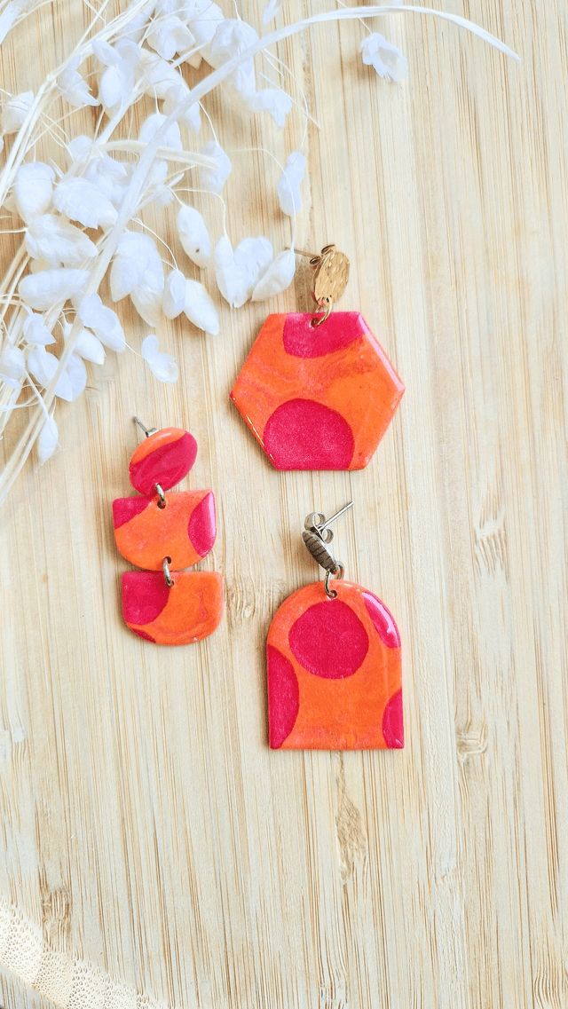 Bubble Pop - Boucles d&#039;oreilles en pâte polymère et résine.